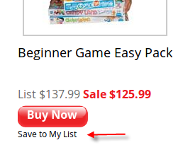 Save to My List Example